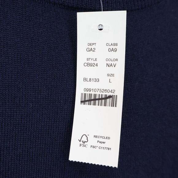 J.Crew Carolyn Fitted Crewneck Sweater Merino Wool Navy Size Large NWT - Picture 5 of 8